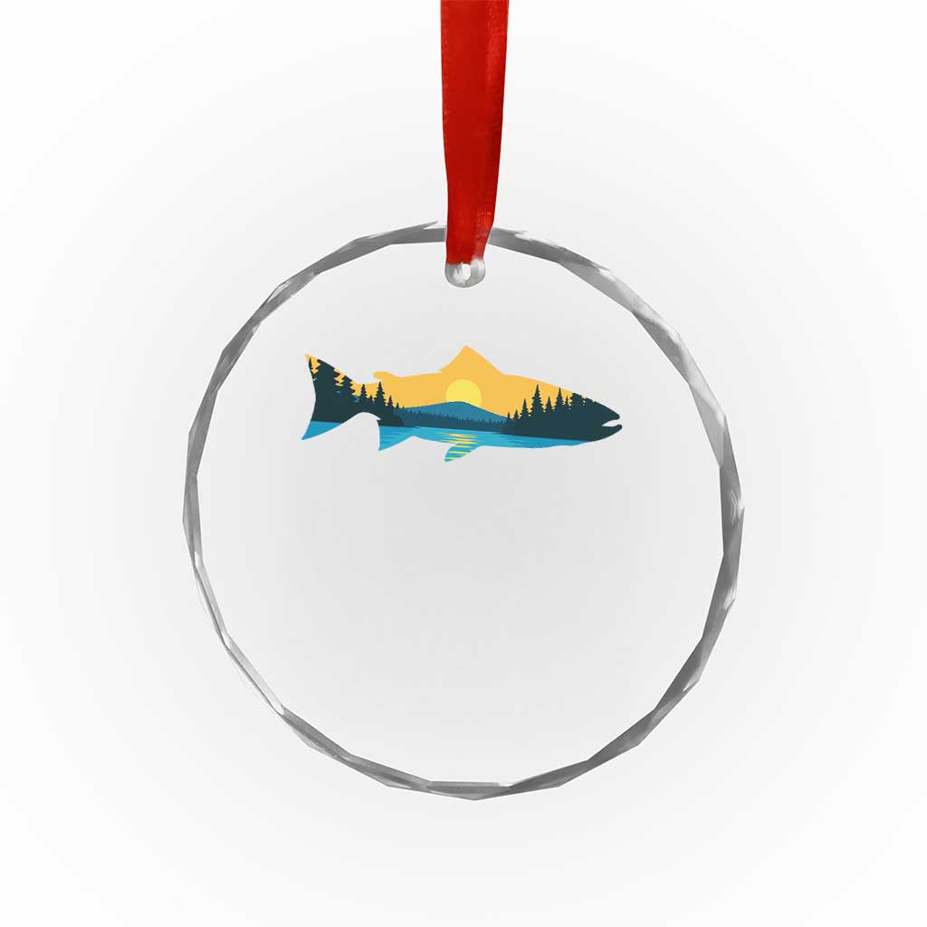 Trout Fly Fishing Outdoor Forest Mountain Nature Wildlife Fisherman Crystal Glass Ornament TS11 Print Your Wear
