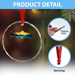 Trout Fly Fishing Outdoor Forest Mountain Nature Wildlife Fisherman Crystal Glass Ornament TS11 Print Your Wear