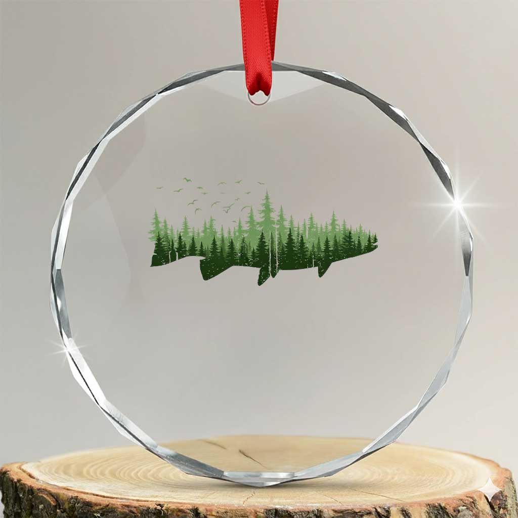 Trout Fly Fishing Outdoor Forest Nature Wildlife Fisherman Crystal Glass Ornament TS11 Transparent Glass 3'' Circle Print Your Wear
