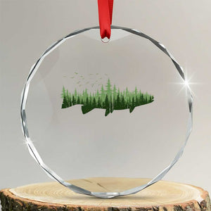 Trout Fly Fishing Outdoor Forest Nature Wildlife Fisherman Crystal Glass Ornament TS11 Transparent Glass 3'' Circle Print Your Wear