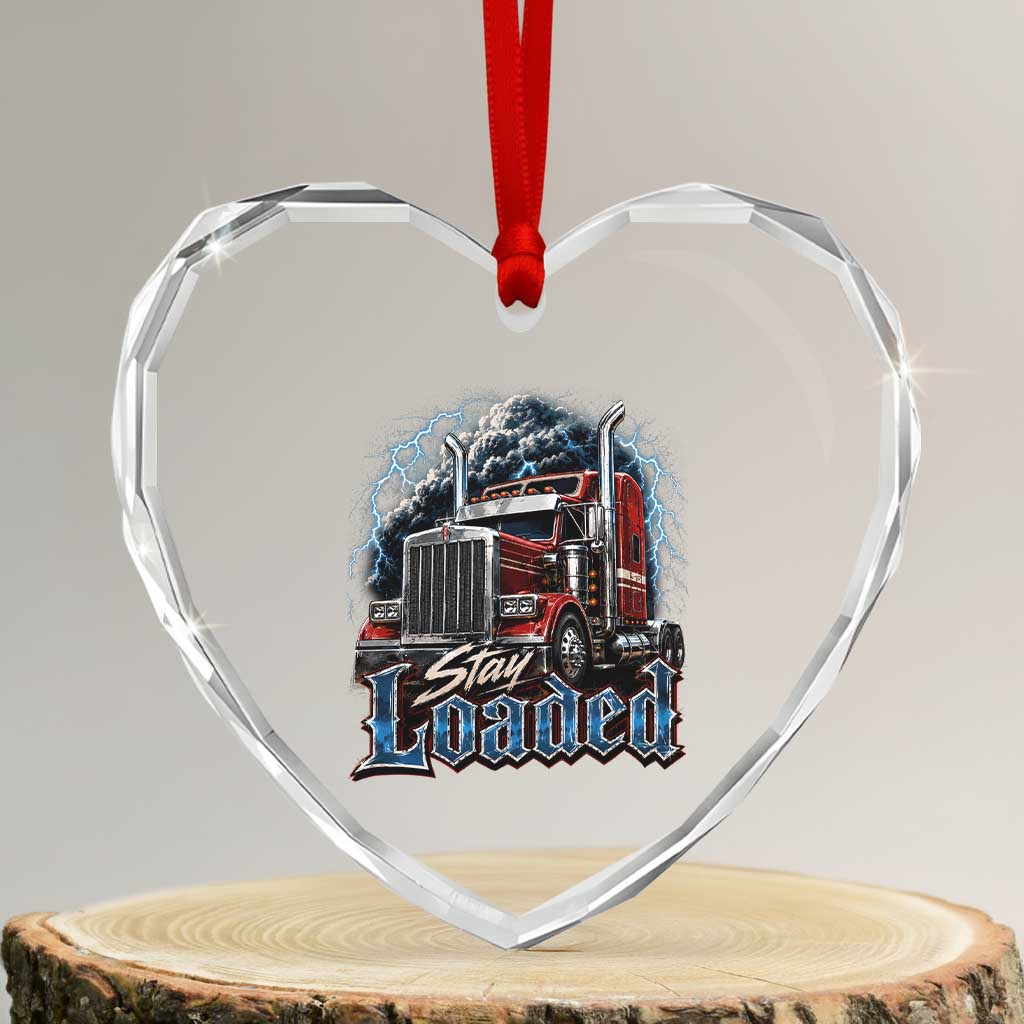 Truck Driver Heart Crystal Glass Ornament Funny Trucker Husband Big Rig Semi Trailer Truckin TS10 Transparent Glass 3'' Heart Print Your Wear