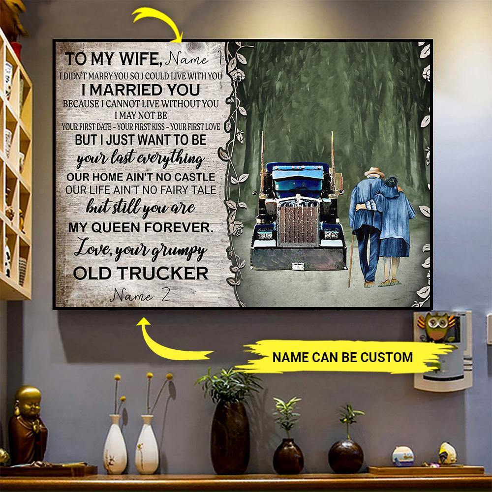 Personalized Trucker Poster Our Home Aint No Castle CTM Canvas Custom - Printyourwear