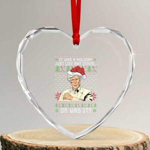 True Crime Christmas Keith Heart Crystal Glass Ornament Funny It Was A Holiday Just Like Any Other Or Was It TS11 Transparent Glass 3'' Heart Print Your Wear