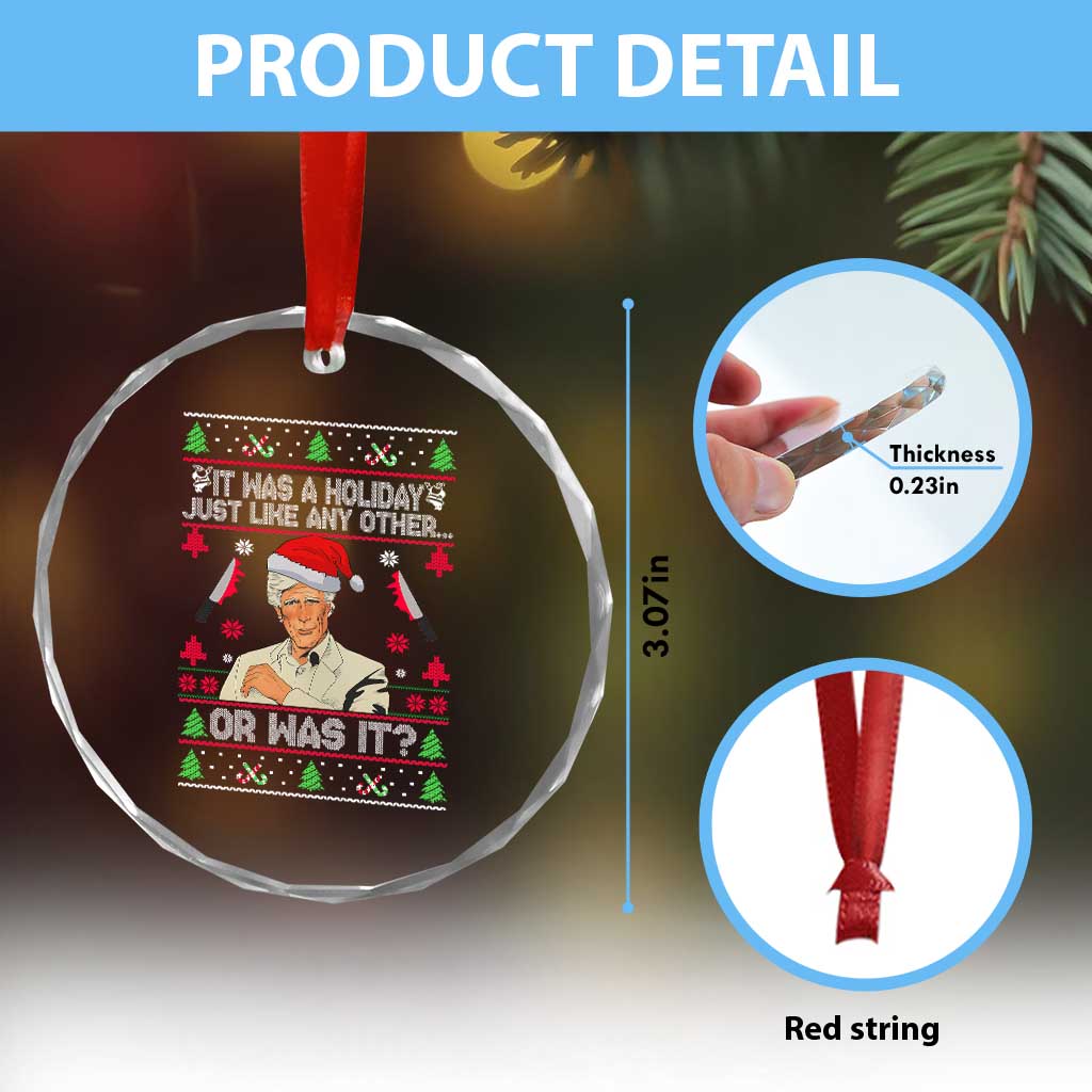 True Crime Ugly Christmas Crystal Glass Ornament Funny Holiday Xmas Party TS10 Print Your Wear