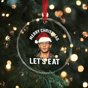 True Crime Ugly Christmas Crystal Glass Ornament Funny Jeffrey Dahmer Merry Xmas Lets Eat TS10 Print Your Wear