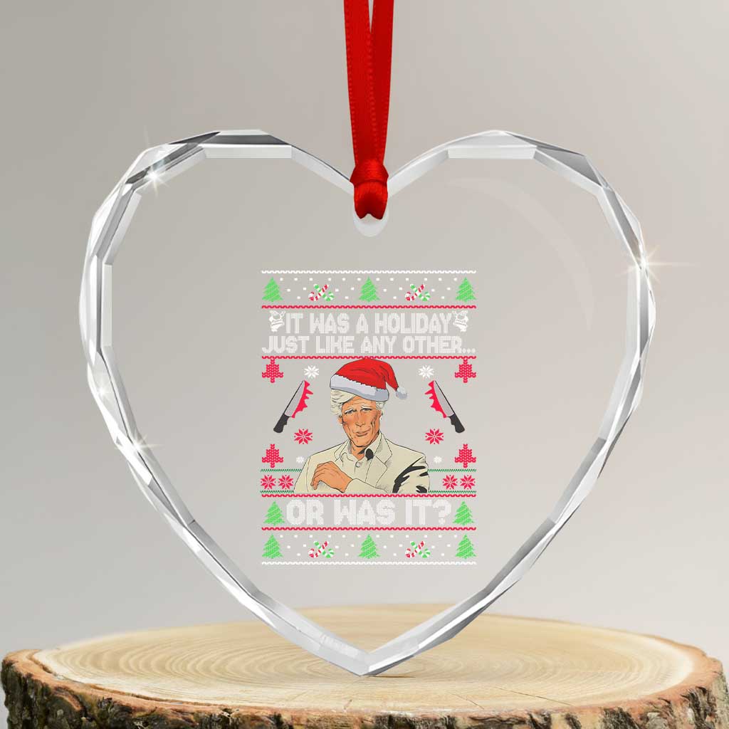 True Crime Ugly Christmas Heart Crystal Glass Ornament Funny Holiday Xmas Party TS10 Transparent Glass 3'' Heart Print Your Wear