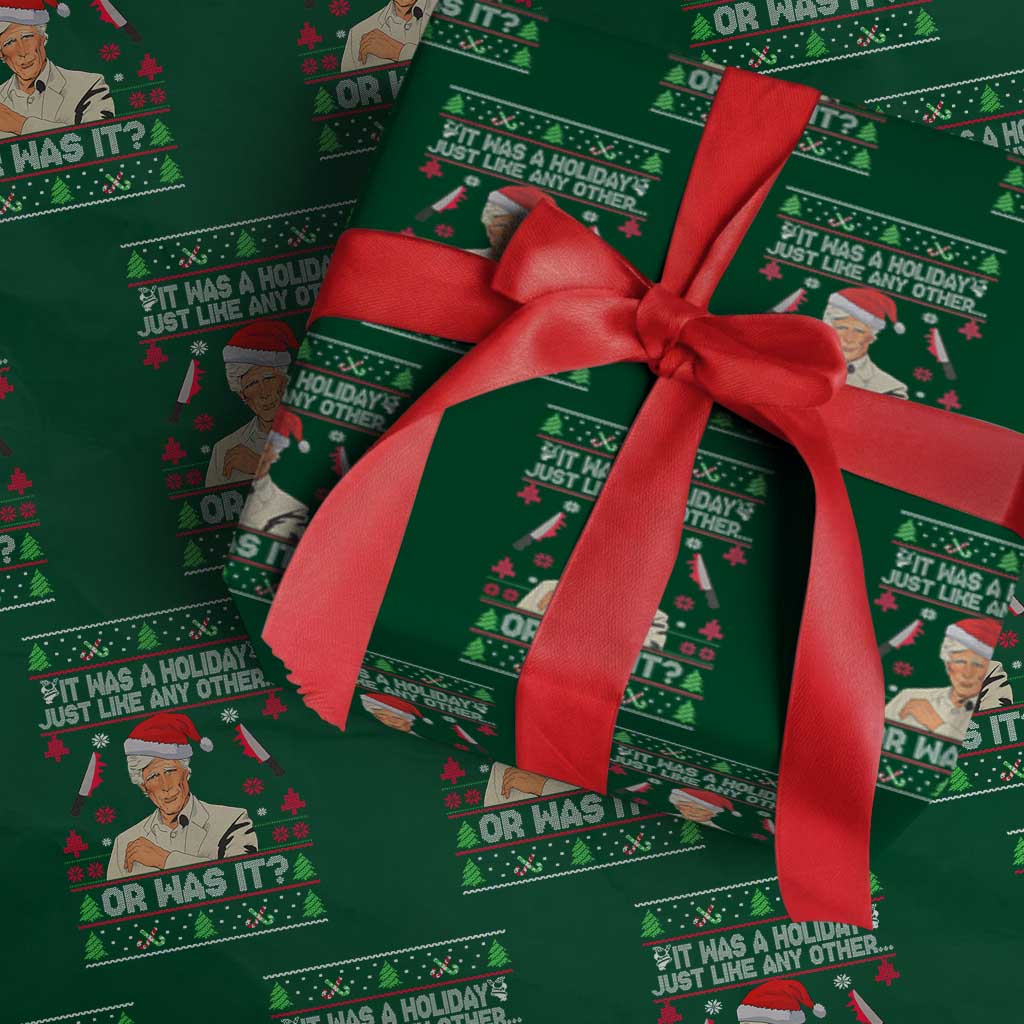 True Crime Ugly Christmas Wrapping Paper Roll Funny Holiday Xmas Party TS10 Green Print Your Wear