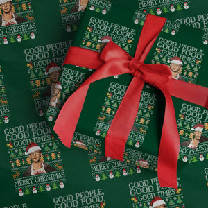 True Crime Ugly Christmas Wrapping Paper Roll Funny Jeffrey Dahmer Good Food Sick Humor TS10 Green Print Your Wear