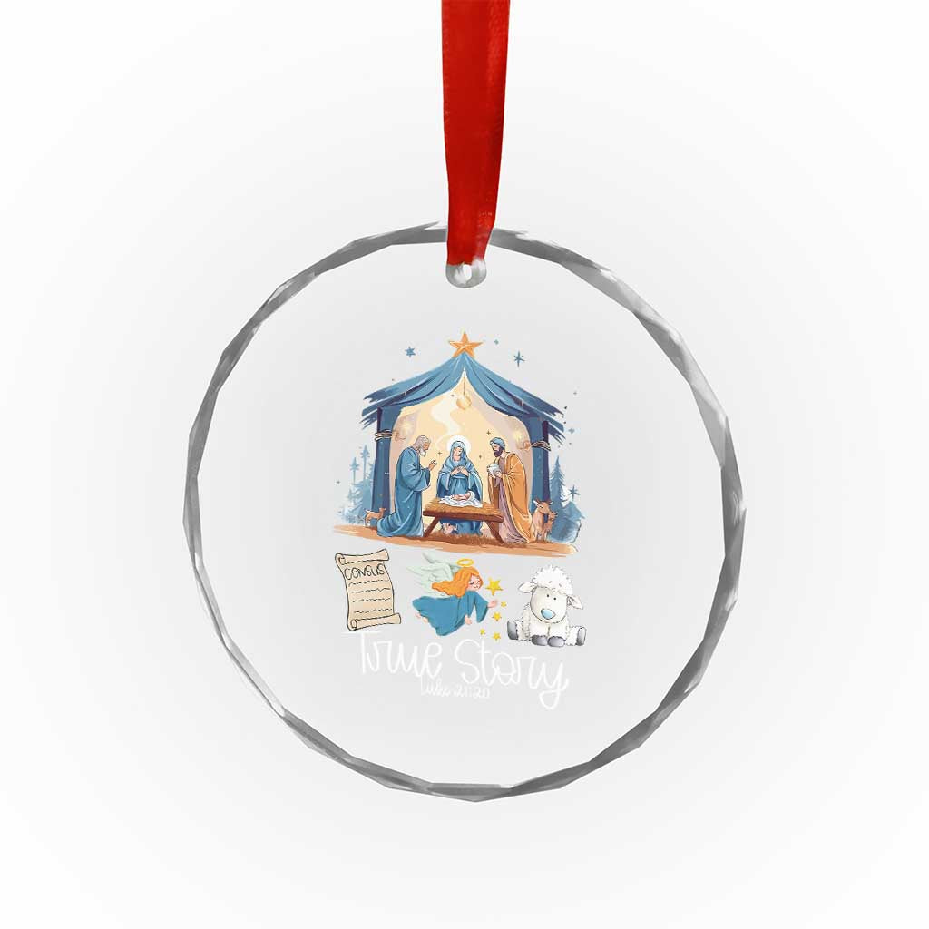 True Story Nativity Xmas Baby God Jesus Christian Crystal Glass Ornament TS09 Print Your Wear