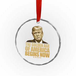 Trump 2025 Crystal Glass Ornament Golden Age Of America Begins Now Inauguration Speech - Print Your Wear