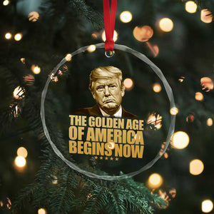 Trump 2025 Crystal Glass Ornament Golden Age Of America Begins Now Inauguration Speech - Print Your Wear