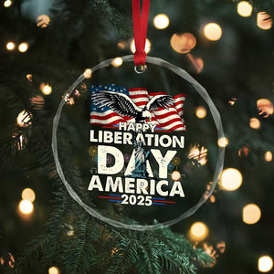 Trump 2025 Crystal Glass Ornament Happy Liberation Day 2025 Trump January 20Th 2025 - Print Your Wear