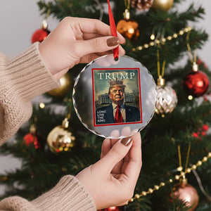 Trump 2025 Crystal Glass Ornament Long Live The King Patriotic Graphic TS02 Print Your Wear