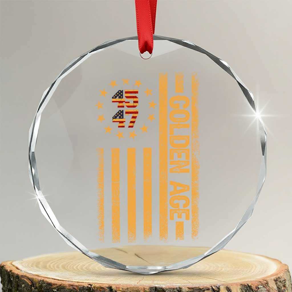 Trump 2025 Crystal Glass Ornament New Golden Age Of America 47th President TS02 Transparent Glass 3'' Circle Print Your Wear