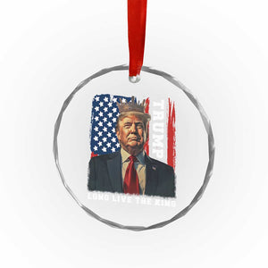 Trump 2025 Crystal Glass Ornament President Long Live the King American Flag TS02 Print Your Wear