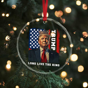 Trump 2025 Crystal Glass Ornament President Long Live the King American Flag TS02 Print Your Wear