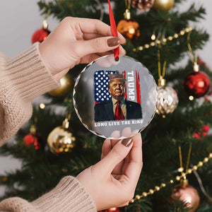 Trump 2025 Crystal Glass Ornament President Long Live the King American Flag TS02 Print Your Wear