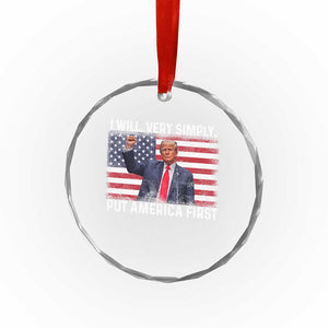 Trump 2025 Crystal Glass Ornament The Golden Age Of America Begins Right Now American Flag - Print Your Wear