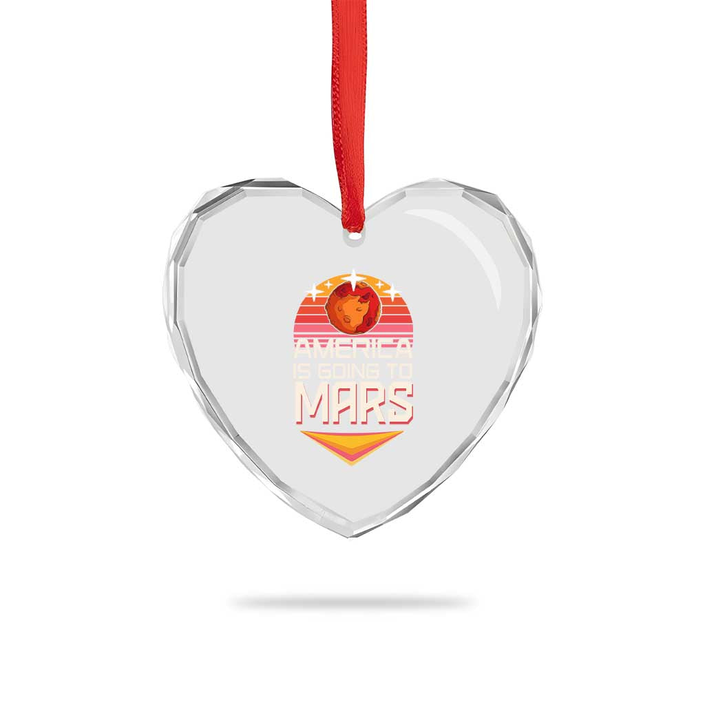 Trump 2025 Heart Crystal Glass Ornament America Is Going To Mars Funny USA Patriotic Party TS02 Print Your Wear