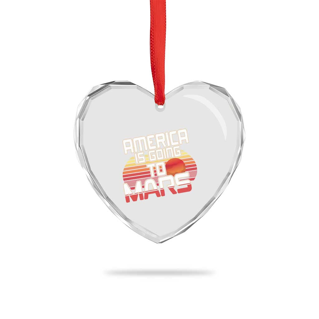 Trump 2025 Heart Crystal Glass Ornament America Is Going To Mars Funny USA Patriotic Retro TS02 Print Your Wear