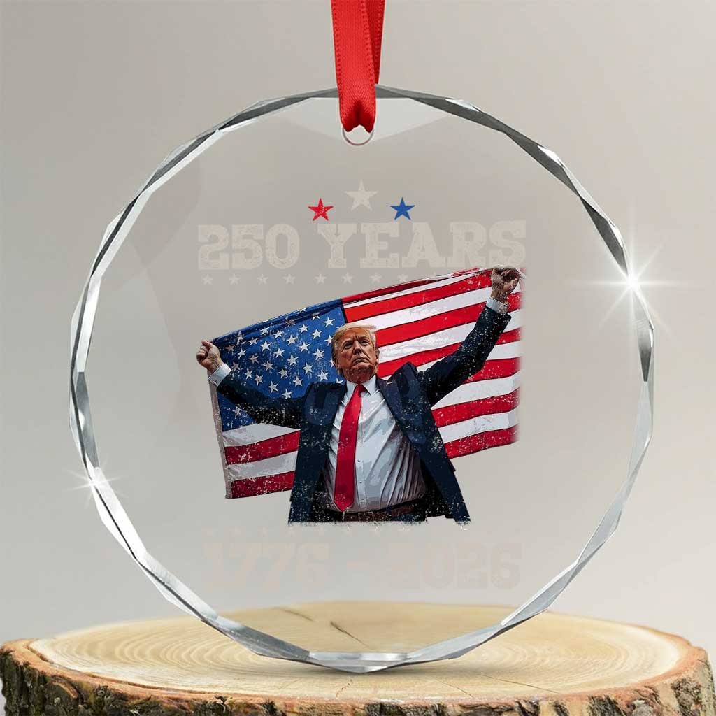 Trump 250th Anniversary Crystal Glass Ornament 250 Years America Vintage USA Flag TS11 Transparent Glass 3'' Circle Print Your Wear