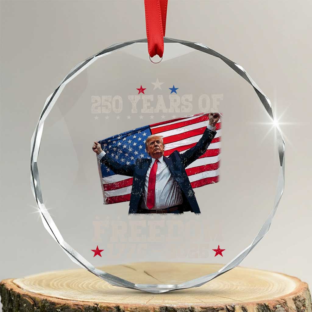 Trump 250th Anniversary Crystal Glass Ornament 250 Years Of Freedom Vintage USA Flag TS11 Transparent Glass 3'' Circle Print Your Wear