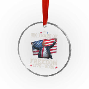 Trump 250th Anniversary Crystal Glass Ornament 250 Years Of Freedom Vintage USA Flag TS11 Print Your Wear