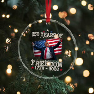 Trump 250th Anniversary Crystal Glass Ornament 250 Years Of Freedom Vintage USA Flag TS11 Print Your Wear