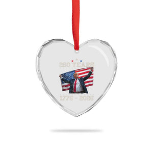Trump 250th Anniversary Heart Crystal Glass Ornament 250 Years America Vintage USA Flag TS11 Print Your Wear