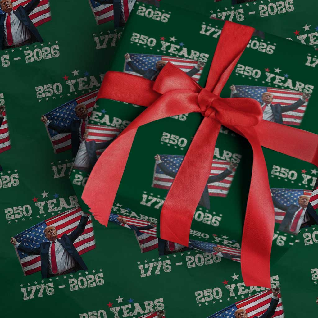 Trump 250th Anniversary Wrapping Paper Roll 250 Years America Vintage USA Flag TS11 Green Print Your Wear