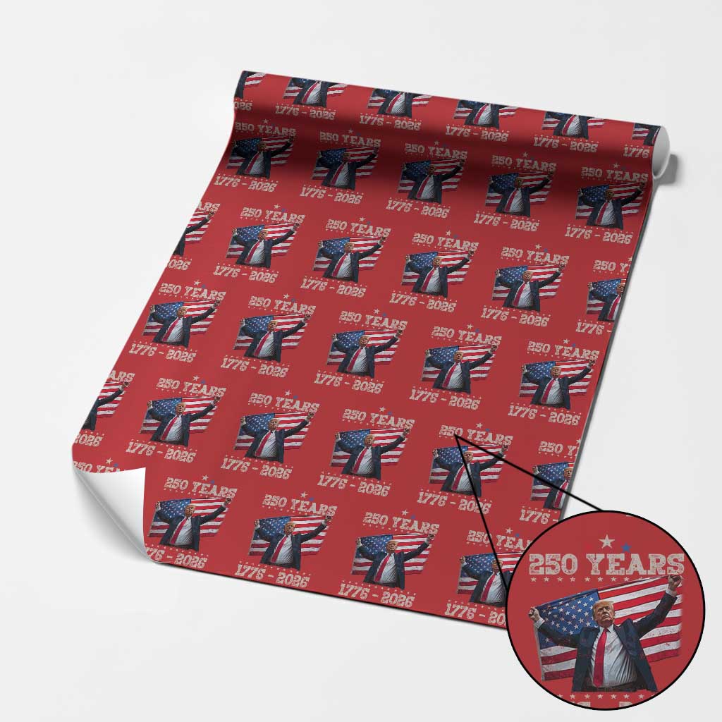 Trump 250th Anniversary Wrapping Paper Roll 250 Years America Vintage USA Flag TS11 Red Print Your Wear