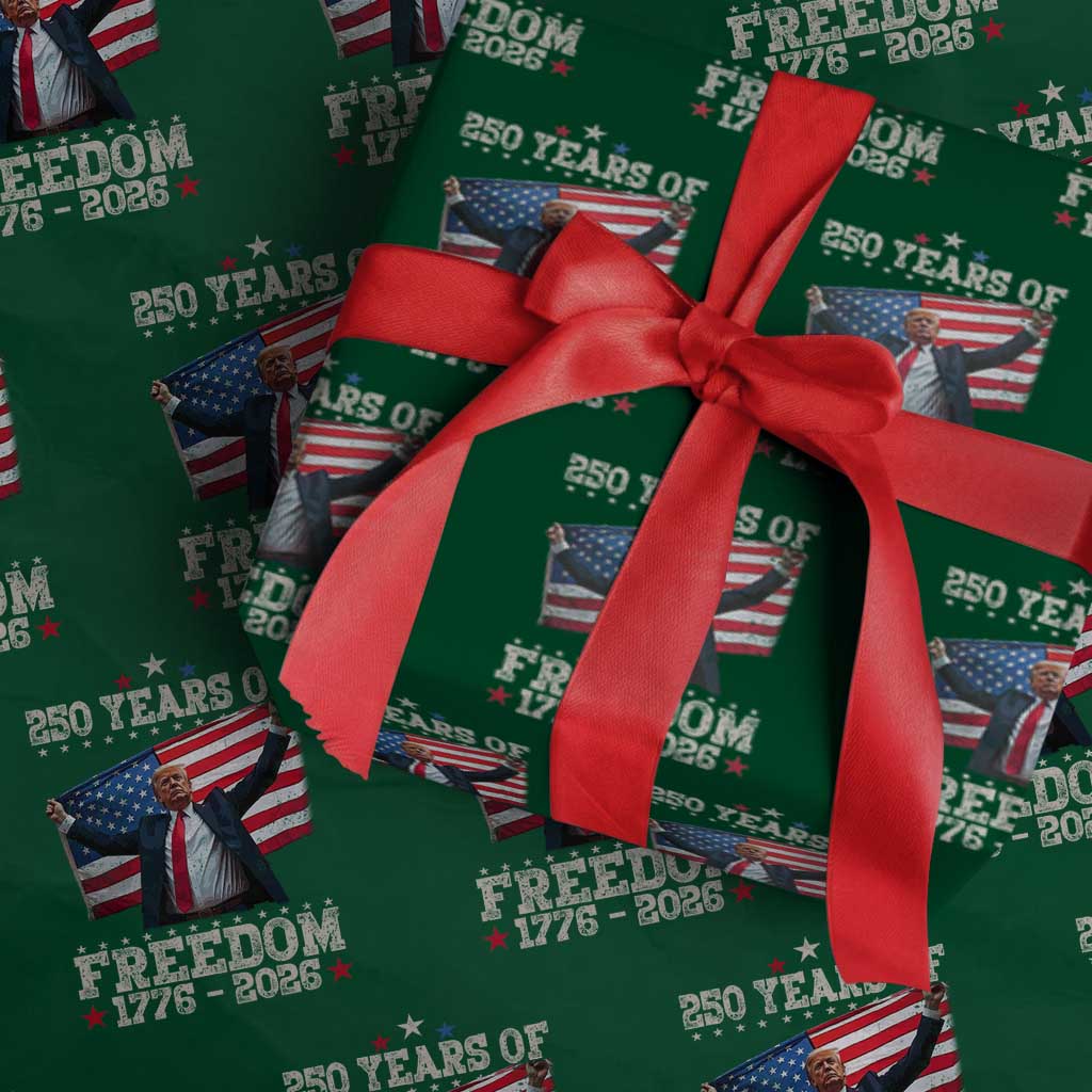 Trump 250th Anniversary Wrapping Paper Roll 250 Years Of Freedom Vintage USA Flag TS11 Green Print Your Wear