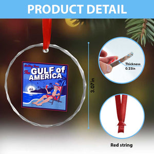 Trump America's Gulf Crystal Glass Ornament Greeting from the Patriot Uncle Sam - Print Your Wear