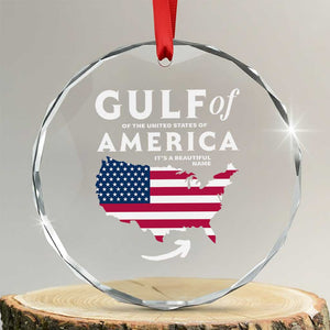 Trump America's Gulf Crystal Glass Ornament Gulf Of The Usa American Flag Pride Patriotic TS02 Transparent Glass 3'' Circle Print Your Wear