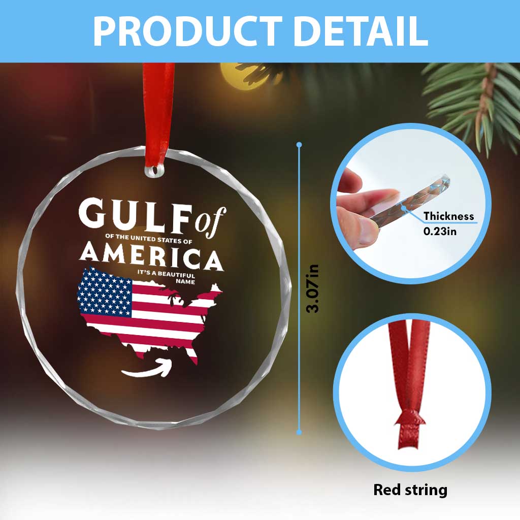 Trump America's Gulf Crystal Glass Ornament Gulf Of The Usa American Flag Pride Patriotic TS02 Print Your Wear
