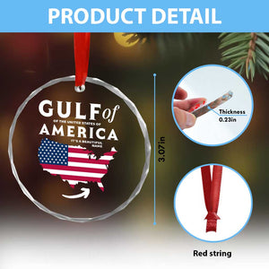 Trump America's Gulf Crystal Glass Ornament Gulf Of The Usa American Flag Pride Patriotic - Print Your Wear