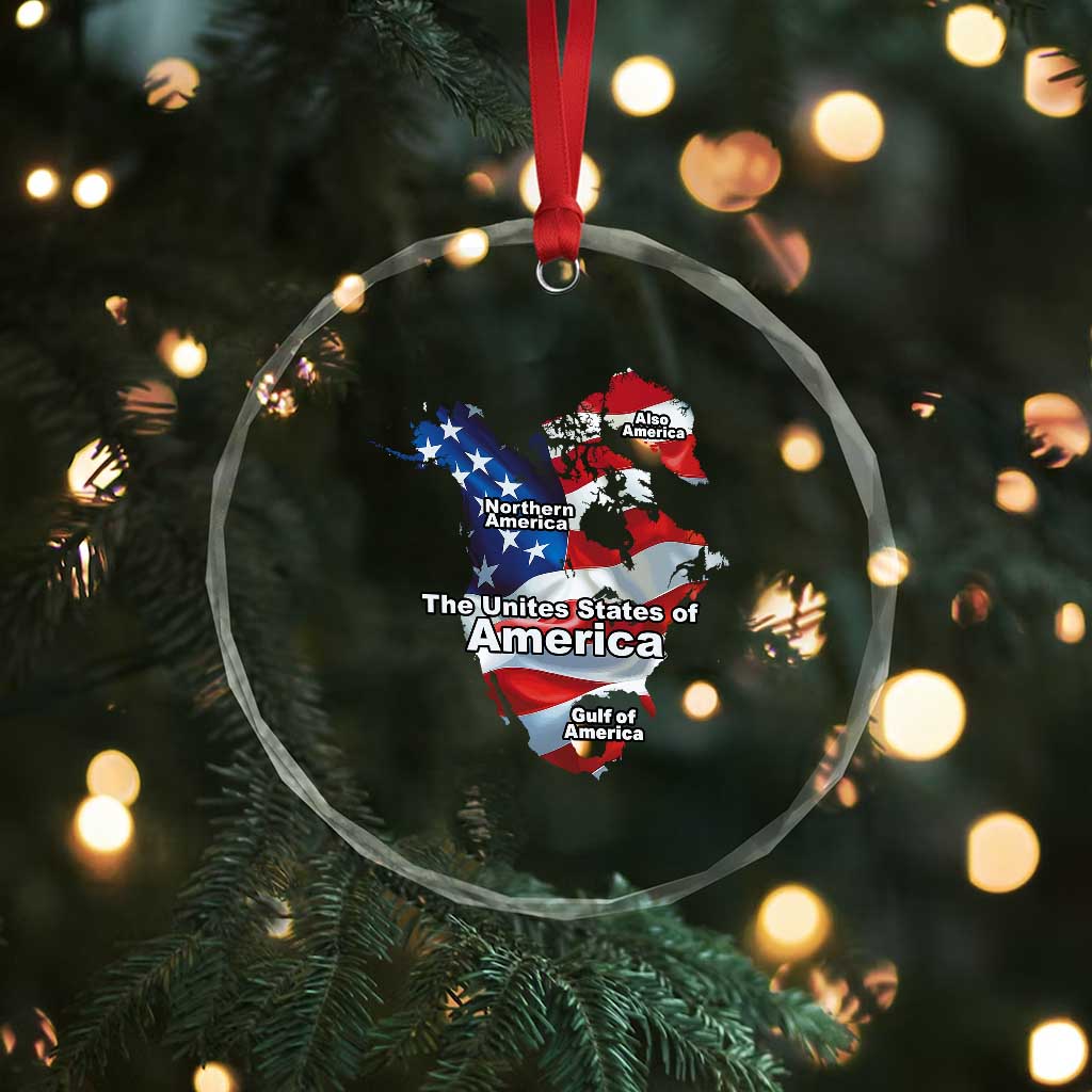 Trump America's Gulf Crystal Glass Ornament Northen America Map American Flag TS02 Print Your Wear