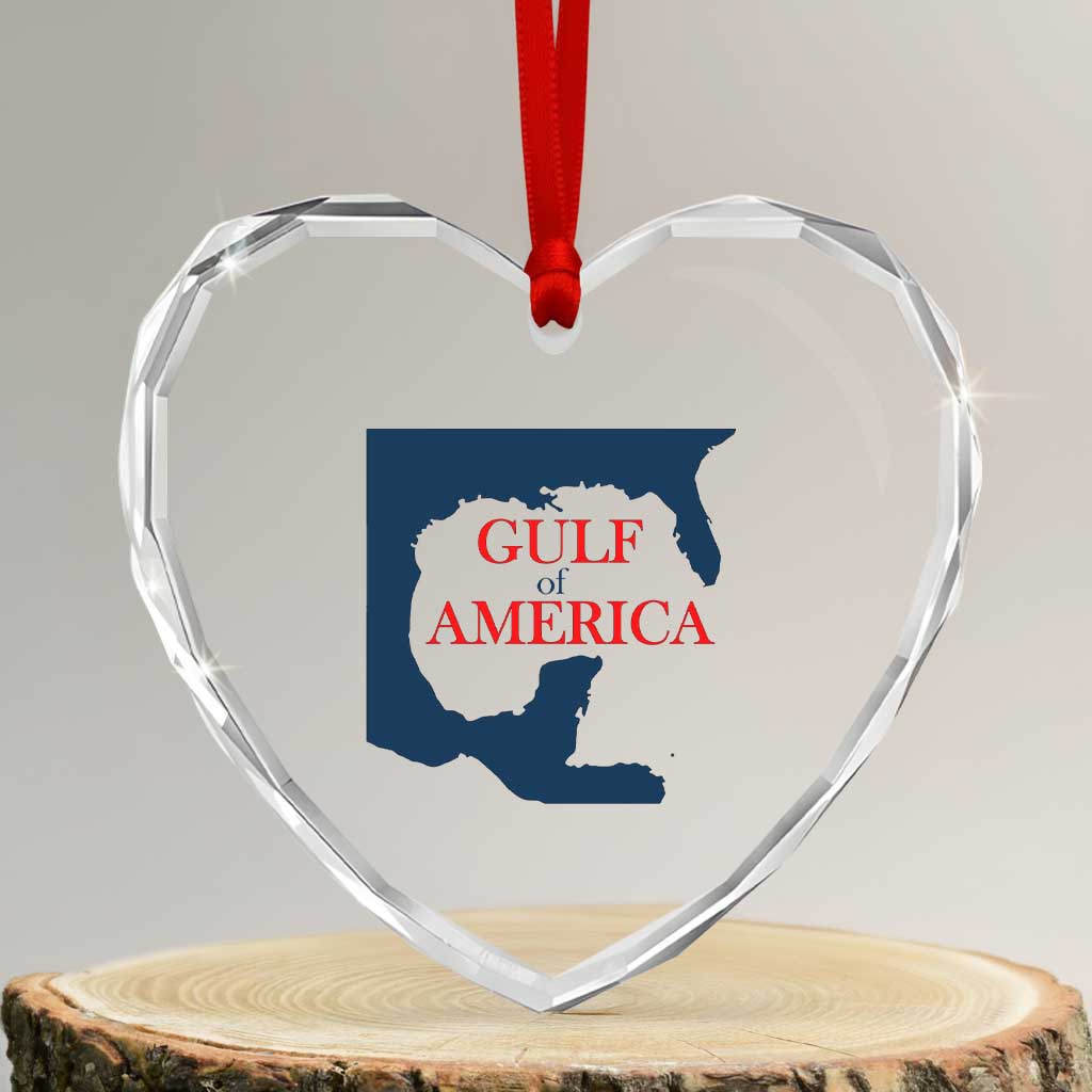 Trump America's Gulf Heart Crystal Glass Ornament North America Map TS02 Transparent Glass 3'' Heart Print Your Wear