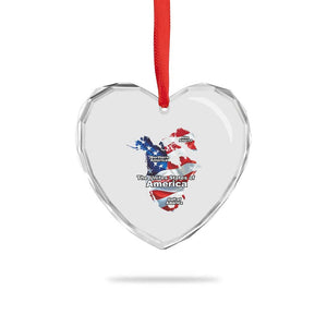 Trump America's Gulf Heart Crystal Glass Ornament Northen America Map American Flag TS02 Print Your Wear