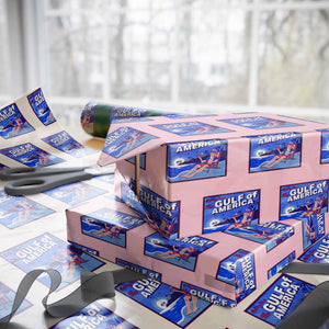 Trump America's Gulf Wrapping Paper Roll Greeting from the Patriot Uncle Sam TS02 Light Pink Print Your Wear