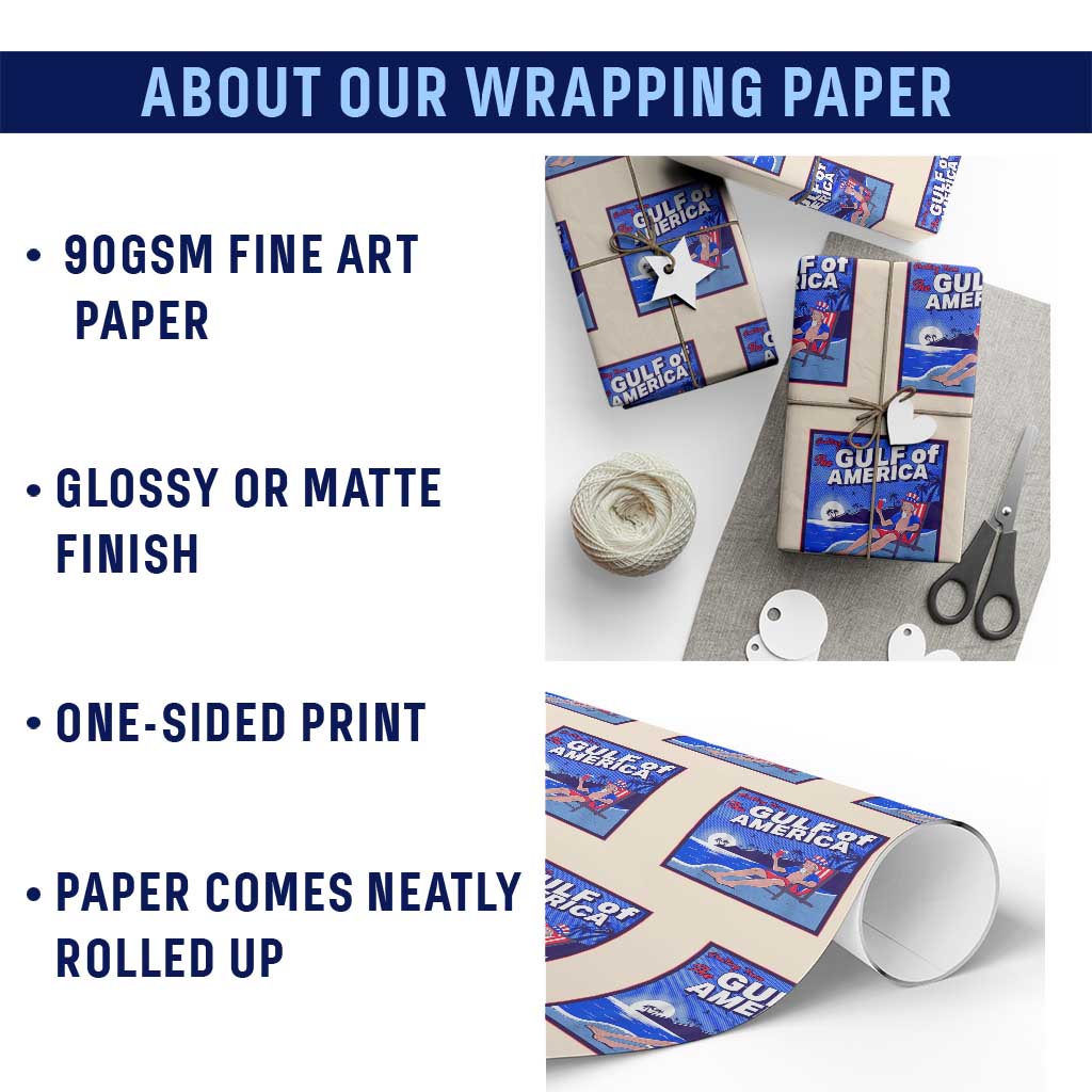 Trump America's Gulf Wrapping Paper Roll Greeting from the Patriot Uncle Sam TS02 Print Your Wear