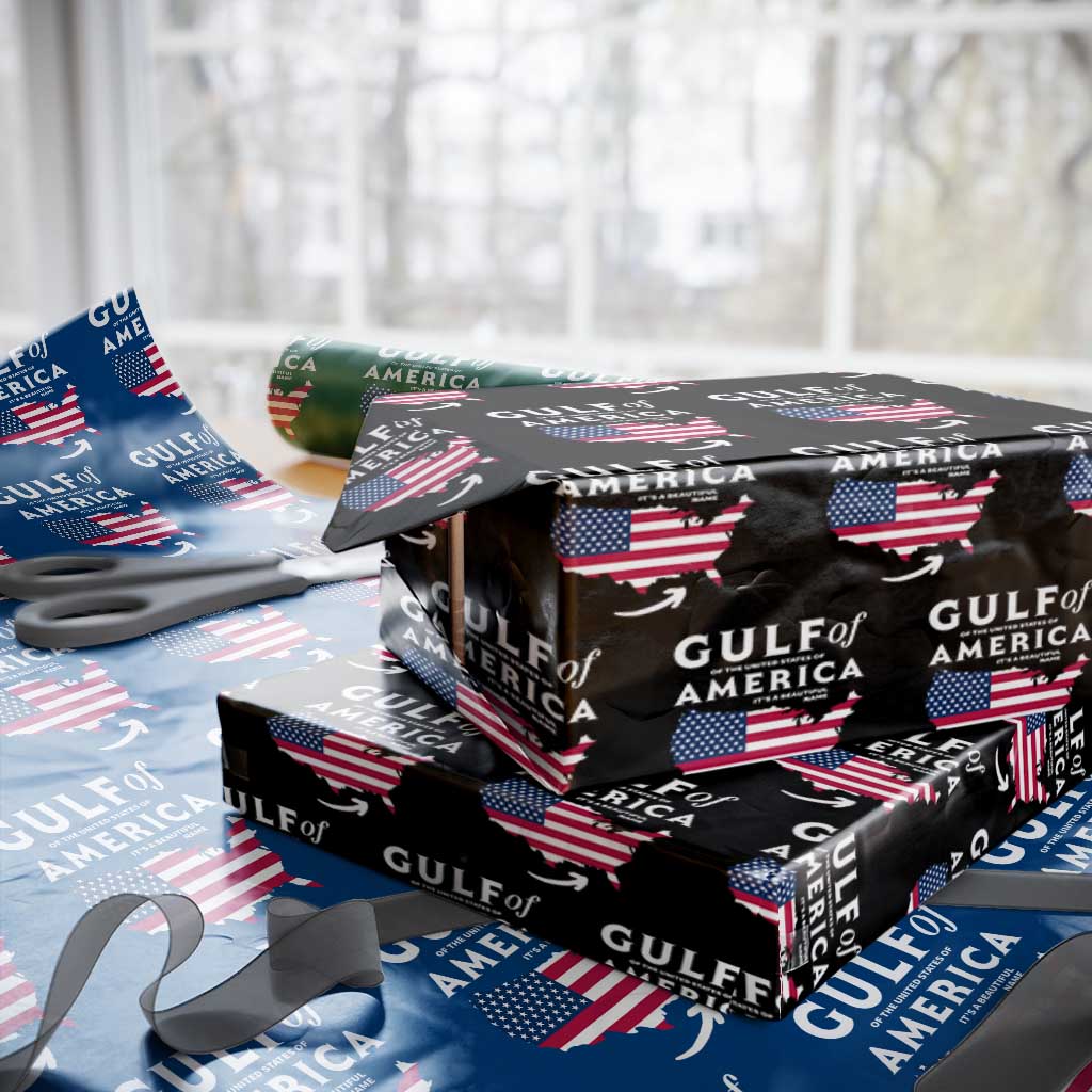 Trump America's Gulf Wrapping Paper Roll Gulf Of The Usa American Flag Pride Patriotic TS02 Black Print Your Wear