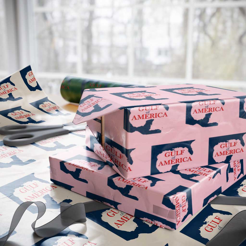 Trump America's Gulf Wrapping Paper Roll North America Map TS02 Light Pink Print Your Wear