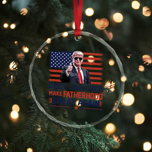 Trump Best Dad Ever Crystal Glass Ornament Funny Father's Day Make Fatherhood Great Again USA Flag TS02 Print Your Wear