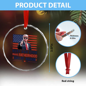 Trump Best Dad Ever Crystal Glass Ornament Funny Father's Day Make Fatherhood Great Again USA Flag TS02 Print Your Wear