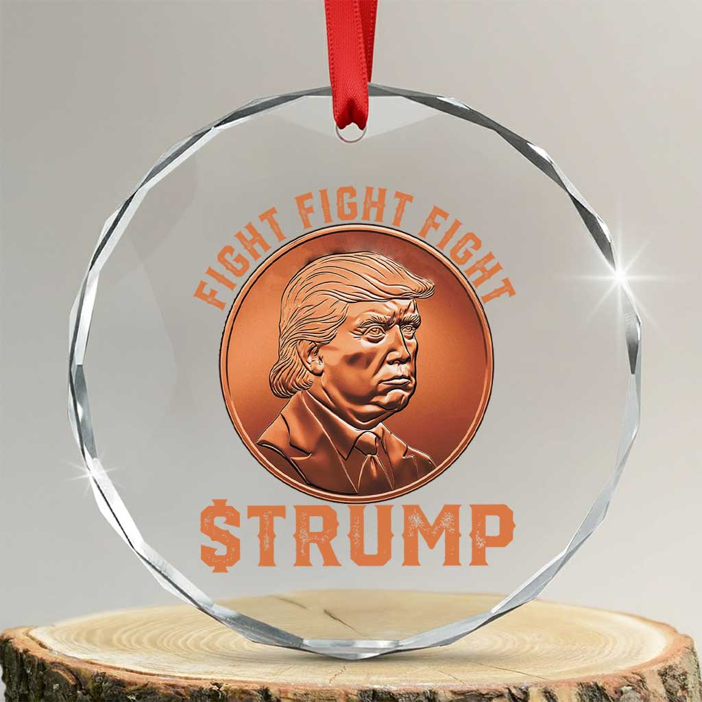 Trump Bitcoin 2025 Crystal Glass Ornament 47th President Coin Cryptocurrency TS02 Transparent Glass 3'' Circle Print Your Wear