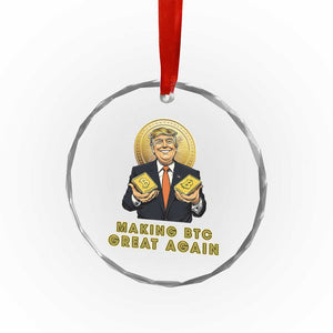 Trump Bitcoin Crystal Glass Ornament Make BTC Great Again Meme Coin Crypto - Print Your Wear