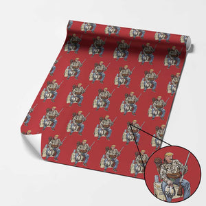 Trump Camo Duck Hunting Wrapping Paper Roll Funny Drinking Hunter With Dog Camoflage TS02 Red Print Your Wear