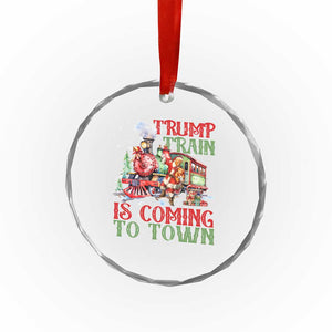 Trump Christmas Crystal Glass Ornament Trump Train Is Coming To Town Xmas TS11 Print Your Wear