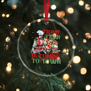 Trump Christmas Crystal Glass Ornament Trump Train Is Coming To Town Xmas TS11 Print Your Wear